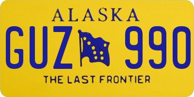 AK license plate GUZ990