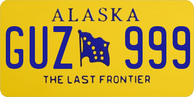 AK license plate GUZ999