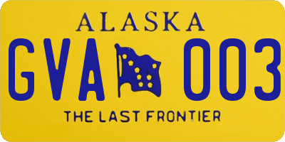 AK license plate GVA003