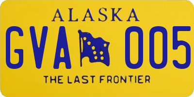 AK license plate GVA005