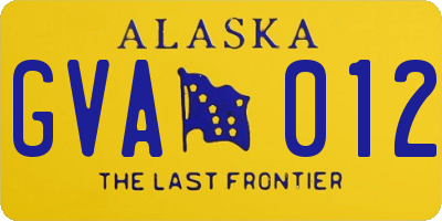 AK license plate GVA012