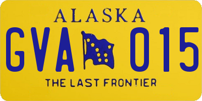 AK license plate GVA015