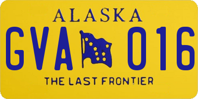 AK license plate GVA016