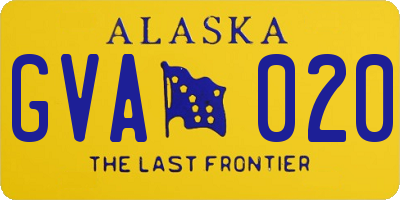 AK license plate GVA020