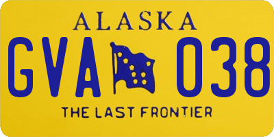 AK license plate GVA038
