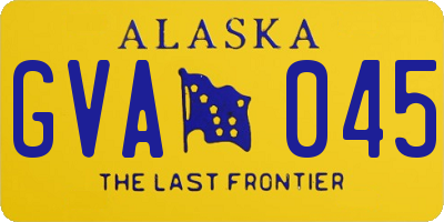 AK license plate GVA045