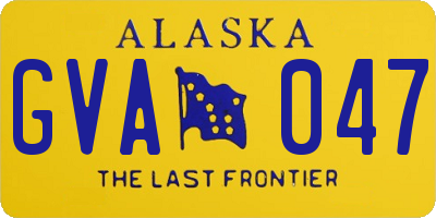 AK license plate GVA047