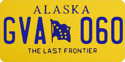 AK license plate GVA060
