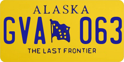 AK license plate GVA063