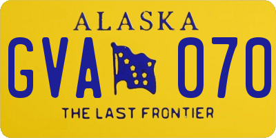 AK license plate GVA070