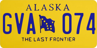 AK license plate GVA074