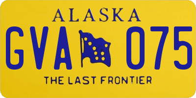AK license plate GVA075