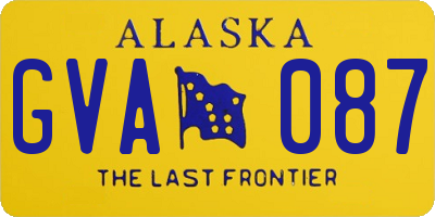AK license plate GVA087