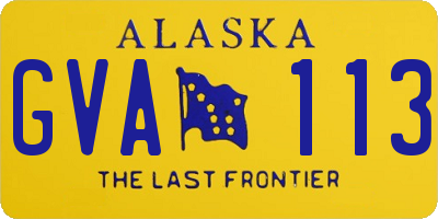 AK license plate GVA113