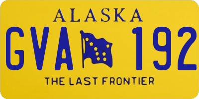 AK license plate GVA192