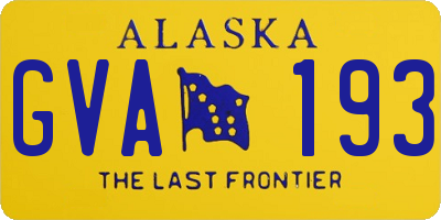 AK license plate GVA193