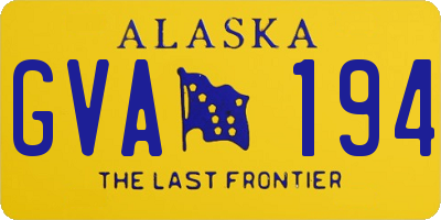 AK license plate GVA194