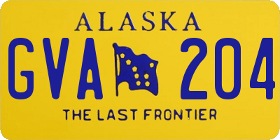 AK license plate GVA204