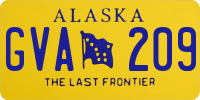 AK license plate GVA209