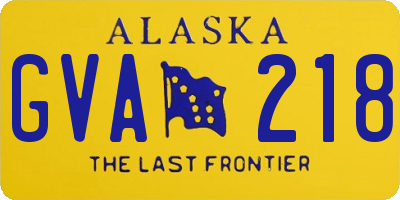 AK license plate GVA218