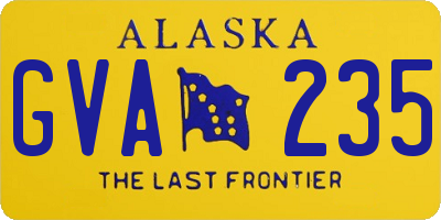 AK license plate GVA235