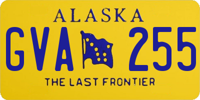 AK license plate GVA255