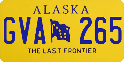 AK license plate GVA265