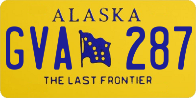 AK license plate GVA287