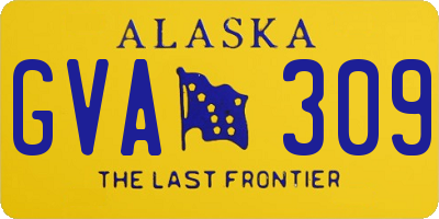 AK license plate GVA309