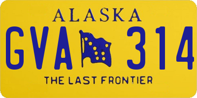 AK license plate GVA314