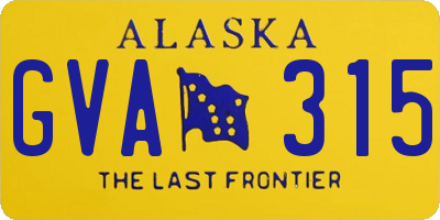 AK license plate GVA315