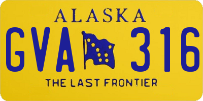 AK license plate GVA316