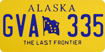 AK license plate GVA335