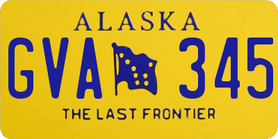 AK license plate GVA345