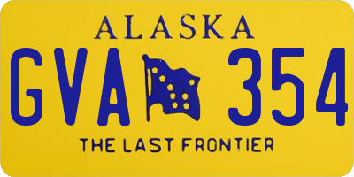 AK license plate GVA354