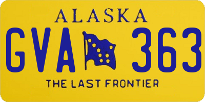 AK license plate GVA363