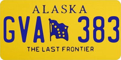 AK license plate GVA383