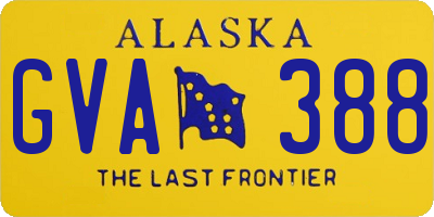 AK license plate GVA388