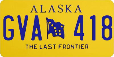 AK license plate GVA418