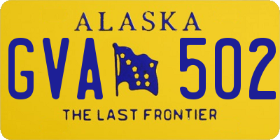 AK license plate GVA502