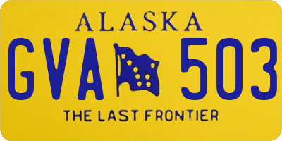 AK license plate GVA503