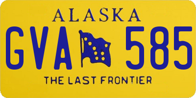 AK license plate GVA585