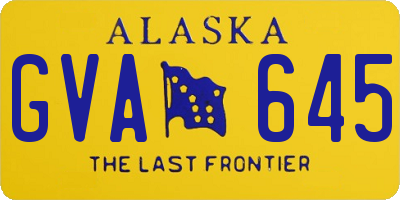 AK license plate GVA645