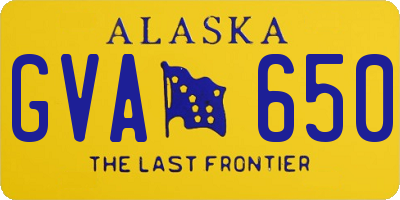 AK license plate GVA650