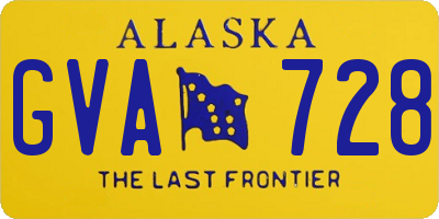 AK license plate GVA728