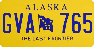 AK license plate GVA765