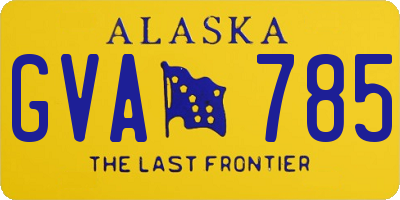 AK license plate GVA785