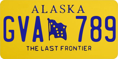 AK license plate GVA789