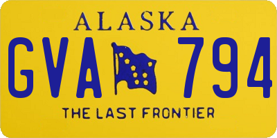 AK license plate GVA794