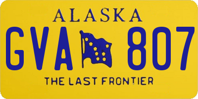AK license plate GVA807